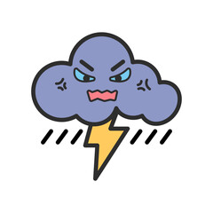 Weather forecast icons, colorful weather icons, Weather icons isolated on white background