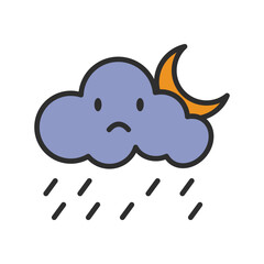 Weather forecast icons, colorful weather icons, Weather icons isolated on white background