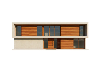 Isolated modern house exterior architectural design, residential building with clean lines