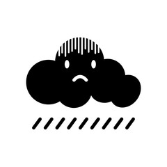 Weather and climate forecast icons in black. Displays temperatures for ice, snow, fog, sun, winter, rain, and clouds for web applications.