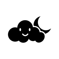 Weather and climate forecast icons in black. Displays temperatures for ice, snow, fog, sun, winter, rain, and clouds for web applications.