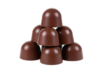 Isolated Pyramid of Fudge Chocolates, Sweet Treat Stack, Dessert Food, Confectionery Delights