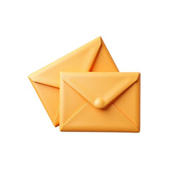 orange envelope pack 3D Icon &ndash; Glossy Minimal Emoji Style, Isolated PNG object