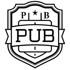 Digital pub emblem on white background