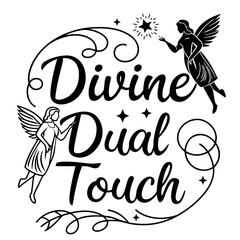 Divine dual touch on white background