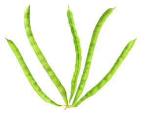 fresh green bean pods arranged gracefully against a stark black backdrop, highlighting their vibrant color and natural beauty, evoking thoughts of healthy eating