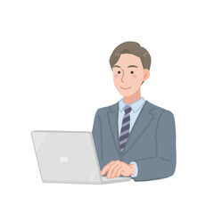 パソコンを使うビジネスマン
