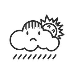 Weather line icon. weather forecast icon. Cloud logo. Weather, clouds, sunny day, moon, snowflakes, wind, sunny day.