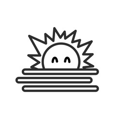 Weather line icon. weather forecast icon. Cloud logo. Weather, clouds, sunny day, moon, snowflakes, wind, sunny day.