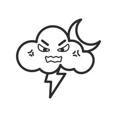 Weather line icon. weather forecast icon. Cloud logo. Weather, clouds, sunny day, moon, snowflakes, wind, sunny day.