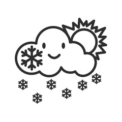 Weather line icon. weather forecast icon. Cloud logo. Weather, clouds, sunny day, moon, snowflakes, wind, sunny day.