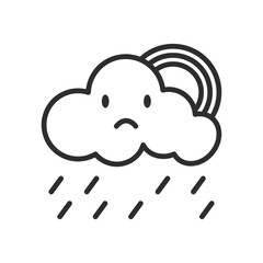 Weather line icon. weather forecast icon. Cloud logo. Weather, clouds, sunny day, moon, snowflakes, wind, sunny day.