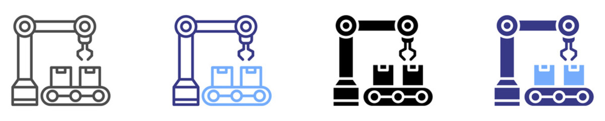 manufacturing icon set multiple style