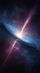 Obraz premium Cosmic Galaxy Formation in Deep Space Abstract Digital Art with Nebula Swirls and Stellar Bursts