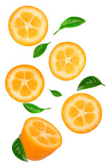 delight in the refreshing taste of sliced kumquats, capturing their vibrant color and inviting texture, ideal for promoting healthy eating and lifestyle content