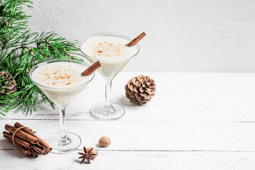 Eggnog Martini or Brandy Alexander cocktail for Christmas