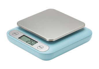 Isolated digital kitchen scale measuring 250 grams in weight, food scale, measurement