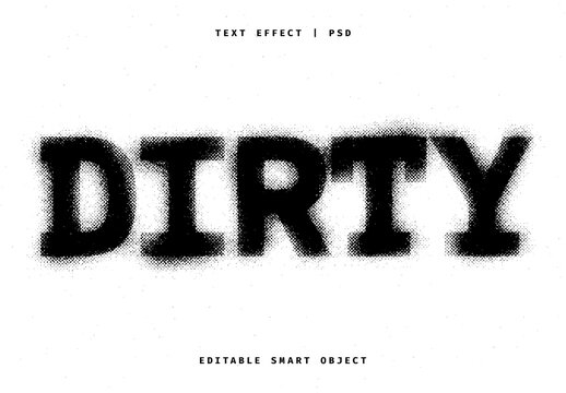 Black & White Messy Halftone Text Effect