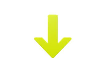 Isolated down arrow sign for navigating a website or mobile app, navigation pointer concept