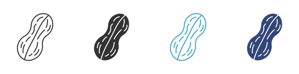 Peanut Icon set, vector illustration .