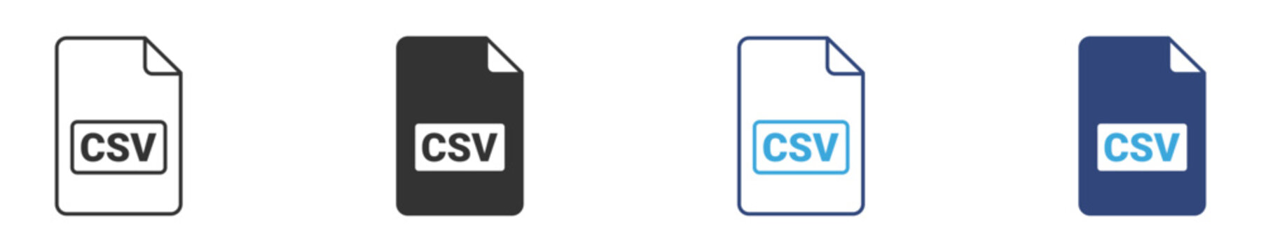 csv file format document icon set, vector illustration .