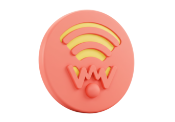 Isolated Wireless internet network connection icon concept in 3D rendering illustration