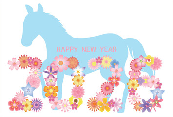 2026年　午年　年賀状テンプレート