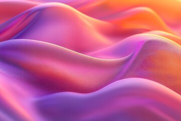 Obraz premium Abstract waves of shimmering pink, purple, and orange hues, soft, flowing design