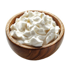 Creamy white mass piled in a wooden bowl, textured surface