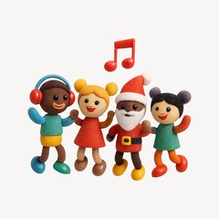 Colorful festive clay figures