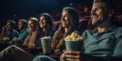 Movie night experience cinema entertainment indoor theater audience engagement social gathering