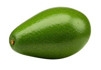 Isolated ripe avocado, nutritious fresh fruit featuring a vibrant green skin and smooth surface