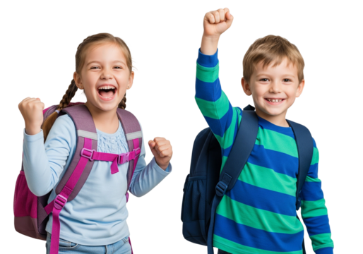 Smiling Children Using Laptop for Learning and Fun
 - Powered by Adobe