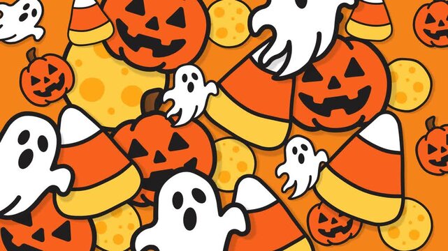Halloween pattern background. Perfect for festive graphics, social media posts, or spooky themed designs.