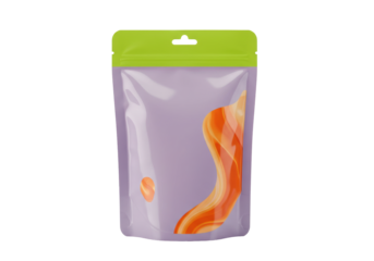 Isolated stand up pouch bag, colorful, flexible, packaging concept, creative design idea