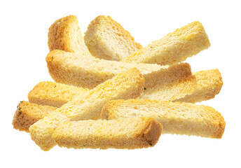 crispy golden croutons promising delightful crunch and savory taste, a versatile ingredient adding texture to salads and soups, showcased for culinary visuals