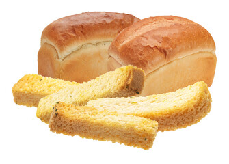 artisan loaves of bread paired with golden, seasoned croutons to evoke a sense of culinary tradition, perfect for showcasing baking skills and gourmet experience