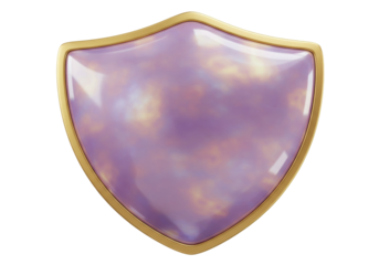 Isolated lustrous shield design, emblem, protective amulet, medieval style, heraldic symbol