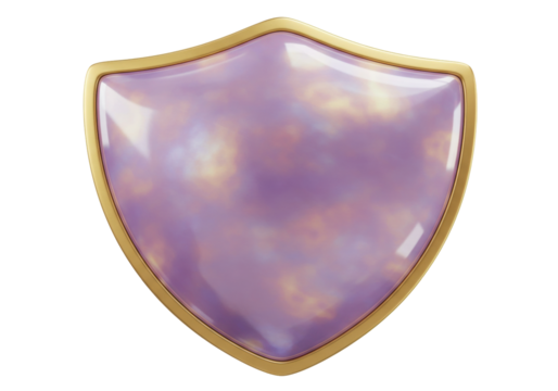 Isolated lustrous shield design, emblem, protective amulet, medieval style, heraldic symbol