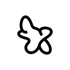 Obraz premium Abstract black doodle on a white background.