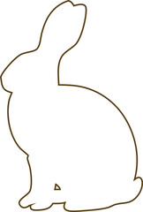 Rabbit line art vector. Minimal and elegant outline icon for lifestyle, nature, or kids’ design themes.