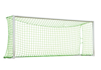 Isolated soccer goal with net, football equipment ready for practice, stadium structure © Sarah