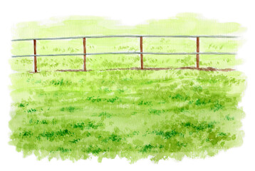 アナログ水彩牧場背景