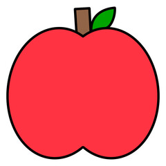 red apple with leaf