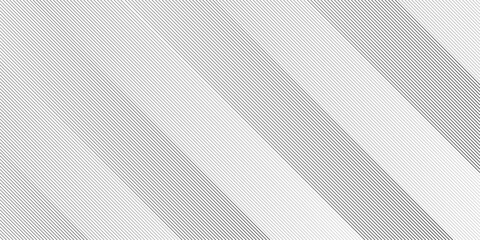Fototapeta premium Geometric diagonal oblique vector curve gradient black and white graphic stripe line. Repeated fine diagonal lines Thin slash line stripes diagonal vector elegant background 