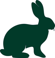 Minimalist bunny icon vector. Silhouette design for greeting cards, packaging, or web.