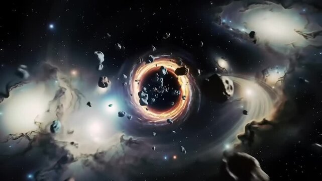 Cosmic spectacle abstract digital art depicting space phenomena and celestial objects