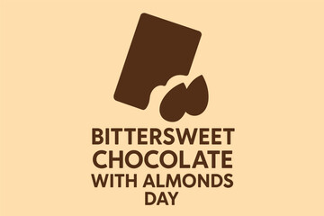 Bittersweet Chocolate with Almonds Day Minimal Design Illustration