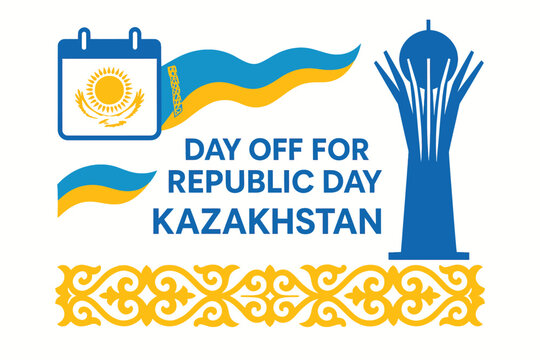 day off for republic day kazakhstan flat minimal clean vector illustration national celebration solid color modern cultural design professional