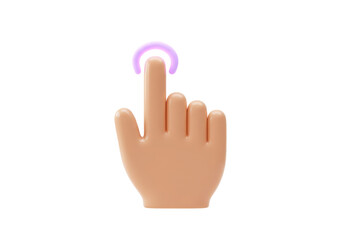 Isolated hand tap finger pointing pressing on a screen, user interface touch concept